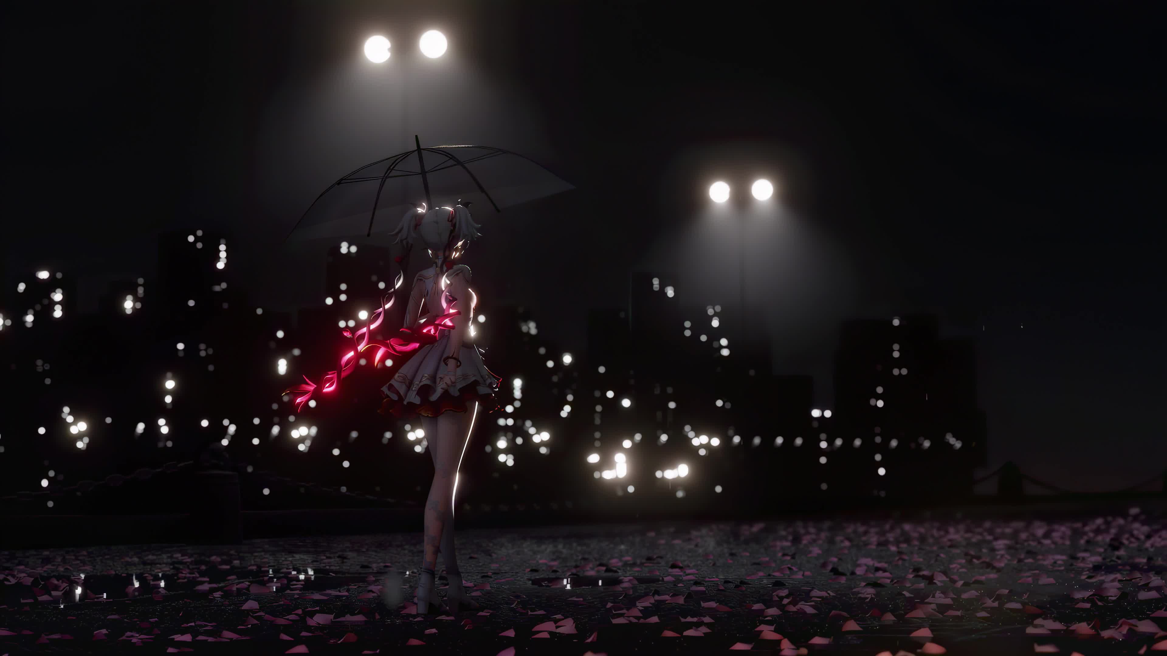 【哲风壁纸】列车-城市夜景-撑伞.mp4